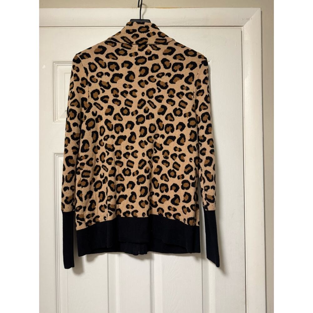 Rachel Zoe Leopard Print Zip-Front Jacket in Tan & Black - Picture 2 of 3
